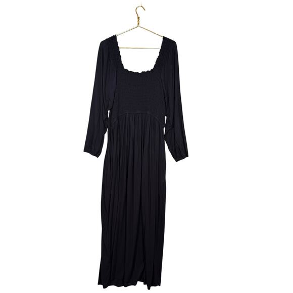 Nordstrom Long Sleeve Maxi W Pockets Smocked Dress Off Shoulder Cottagecore | XL - Picture 10 of 10